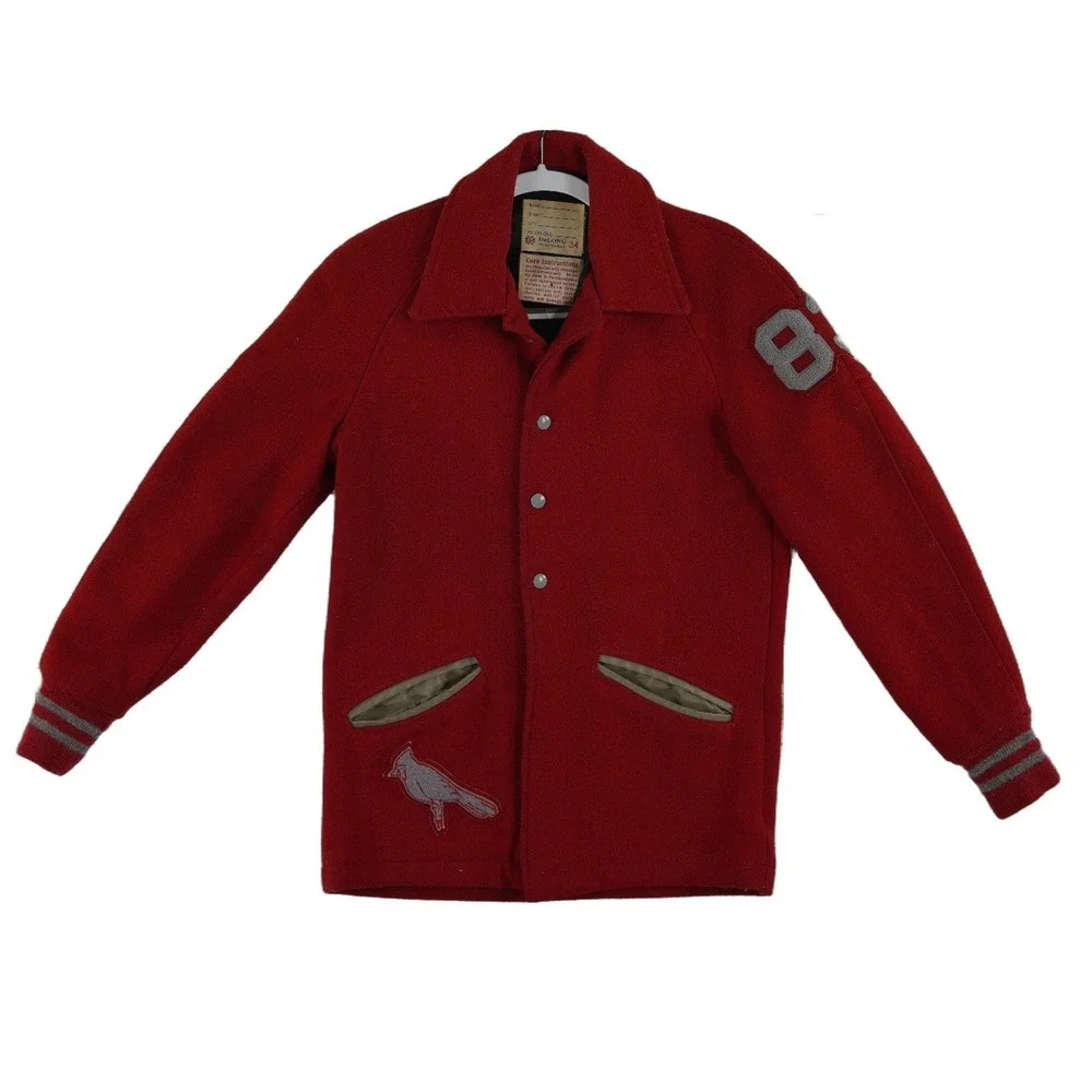 Vintage Louisville Cardinals UL Varsity Jacket Men's Size Medium 34 Red Wool - Picture 1 of 6